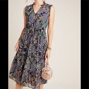 Anthro Elmira Ruffled Midi Dress NWT SIZE 0